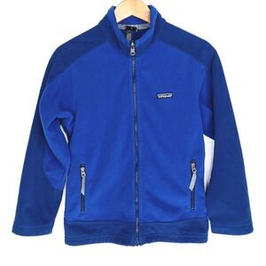 PATAGONIA Blue Fleece Zip Jacket Outdoor Warm Cozy Men's Small or Youth XL/XXL